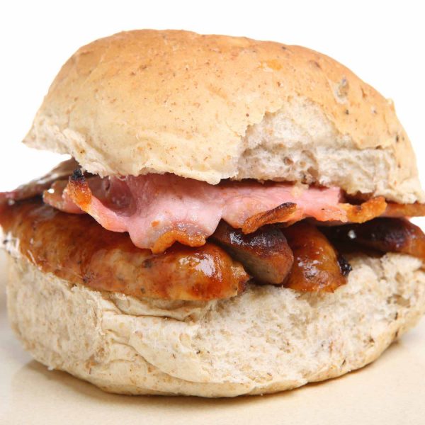 Bacon and Sausage sandwich