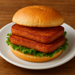 Fried spam sandwich